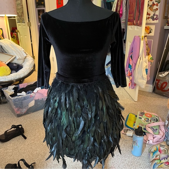 Feather & Velvet Dress - Picture 3 of 8